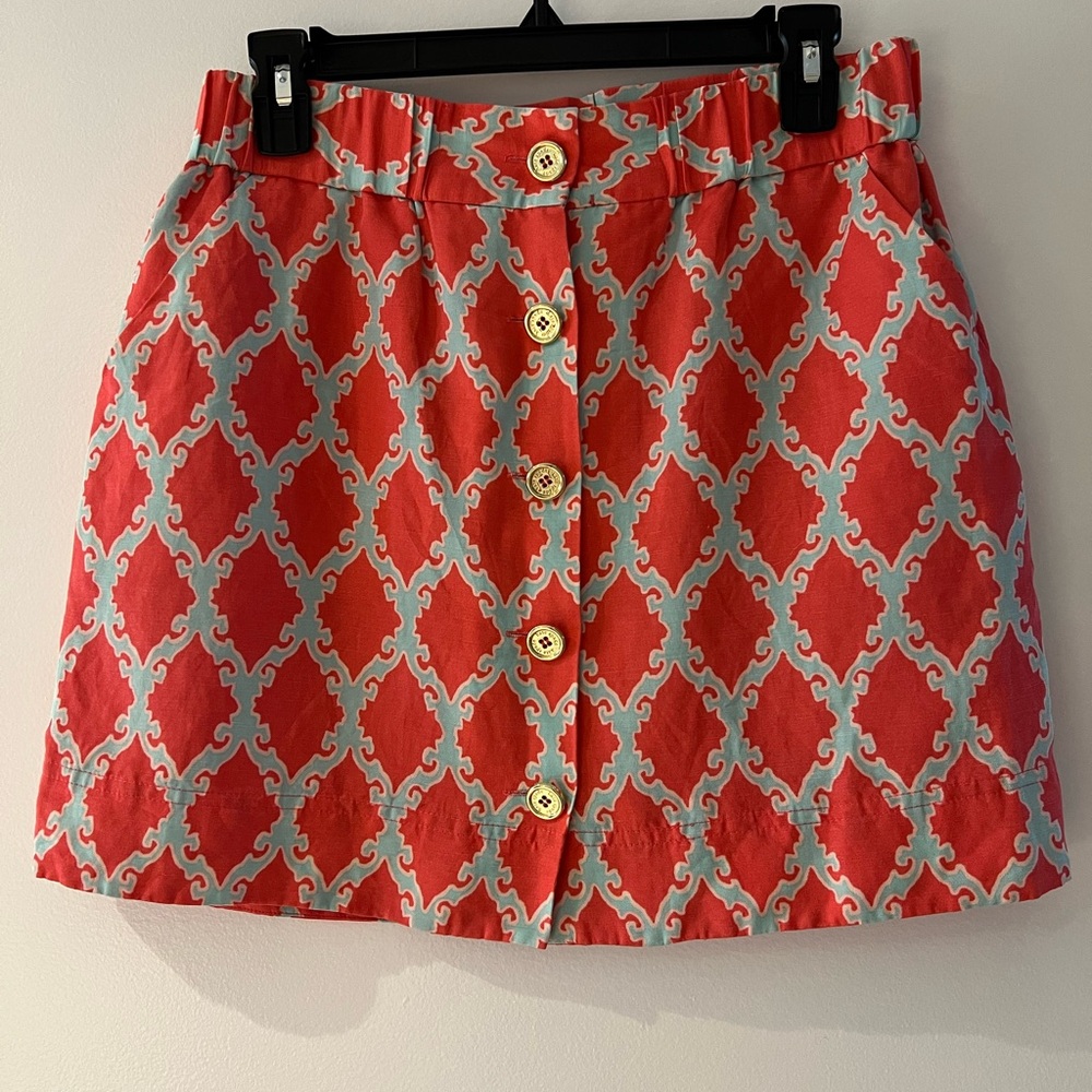 Kate Spade Silk Pink and White Mini Skirt
